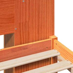 vidaXL Letto Libreria senza Materasso Marrone Cera 135x190 cm in Pino