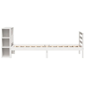 Letto con Libreria senza Materasso-Struttura Letto con contenitore 75x190 cm in Legno Pino 607947