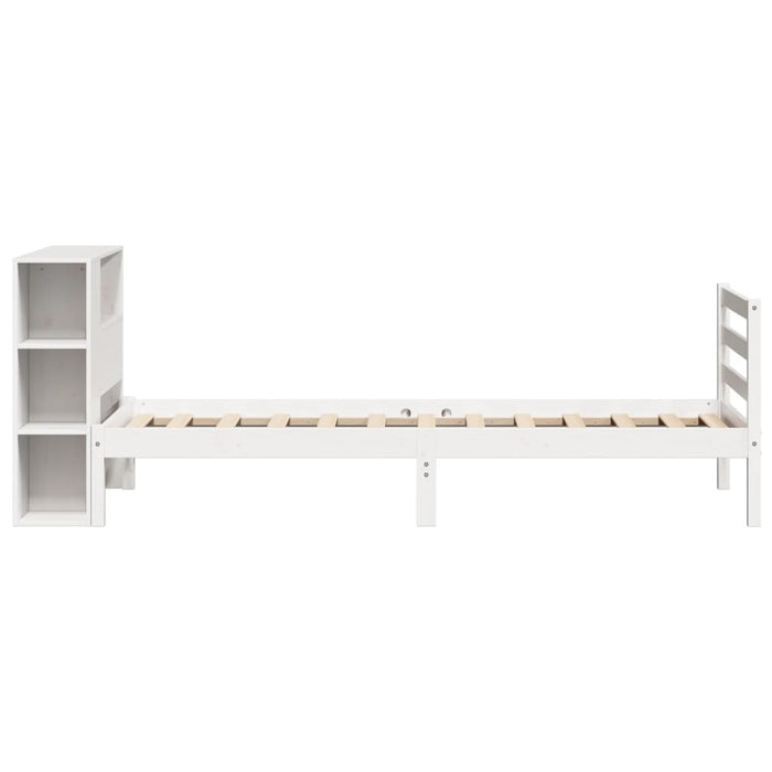Letto con Libreria senza Materasso-Struttura Letto con contenitore 75x190 cm in Legno Pino 607947