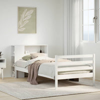 Letto con Libreria senza Materasso-Struttura Letto con contenitore 75x190 cm in Legno Pino 607947