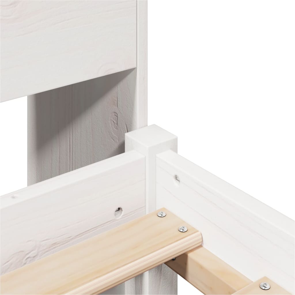 Letto Libreria senza Materasso-Struttura Letto con contenitore Bianca 90x200 cm Legno di Pino 427931