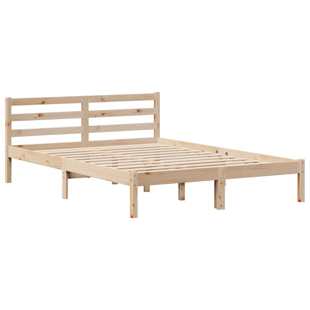 Letto Libreria senza Materasso-Struttura Letto con contenitore 140x190 cm in Legno di Pino 681644