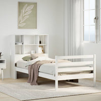 vidaXL Letto Libreria senza Materasso Bianca 90x200 cm Legno di Pino