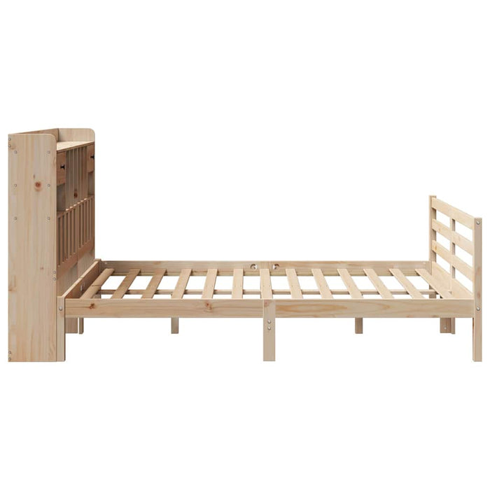 Letto Libreria senza Materasso-Struttura Letto con contenitore 140x190 cm in Legno di Pino 586649