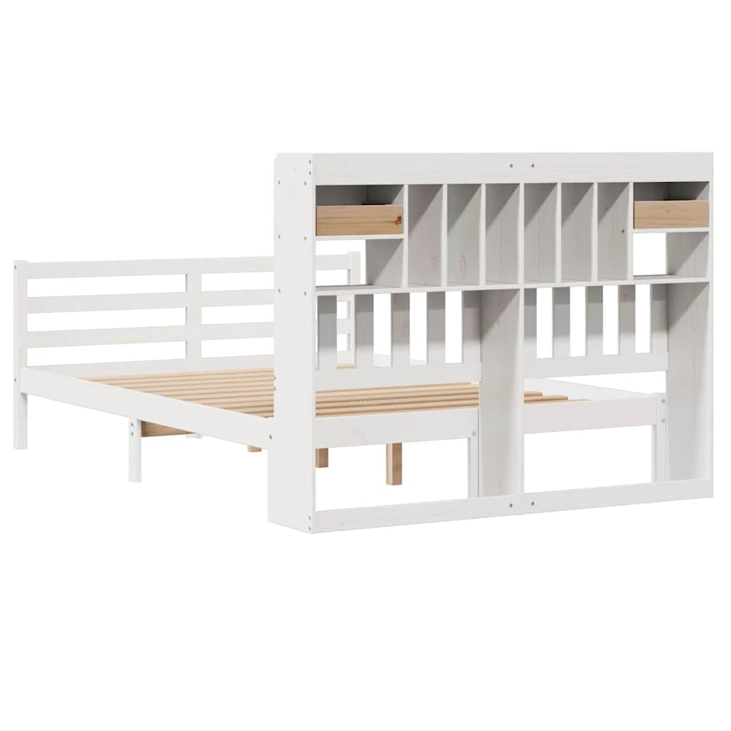 vidaXL Letto Libreria senza Materasso Bianco 140x190 cm Legno di Pino
