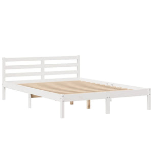 Letto Libreria senza Materasso Bianco 160x200 cm Legno di Pino 3321943