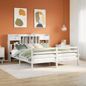 Giroletto con Libreria senza Materasso-Struttura Letto con contenitore 180x200 cm in Legno Pino 437426