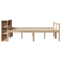 Letto Libreria senza Materasso-Struttura Letto con contenitore 135x190 cm in Legno di Pino 638941