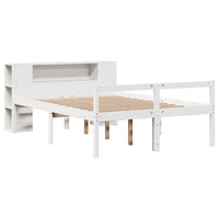 vidaXL Letto Libreria senza Materasso Bianco 135x190 cm Legno di Pino