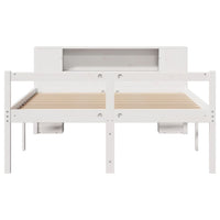 Letto Libreria senza Materasso Bianco 120x200 cm Legno di Pino 3321968