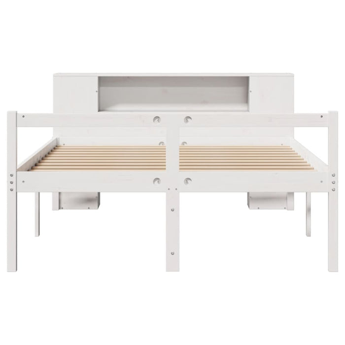 Letto Libreria senza Materasso Bianco 120x200 cm Legno di Pino 3321968