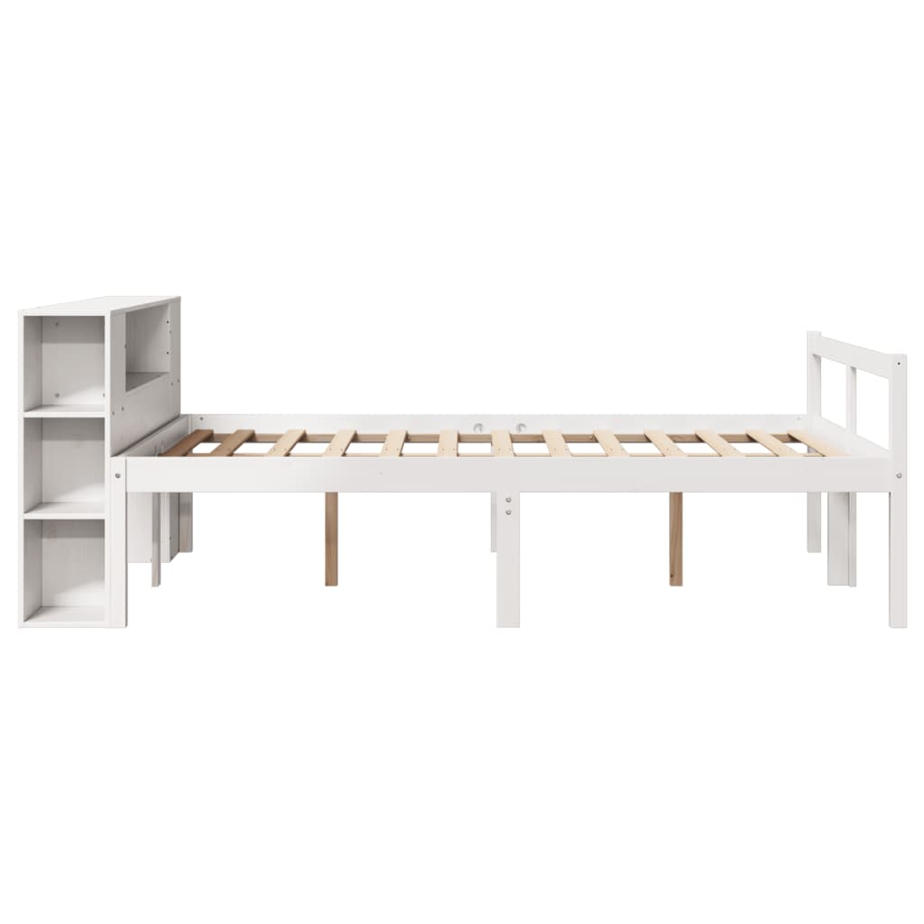 Letto Libreria senza Materasso Bianco 120x200 cm Legno di Pino 3321968