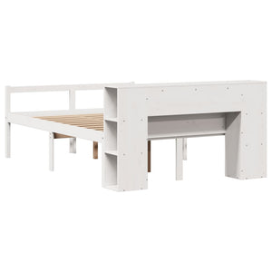 Letto Libreria senza Materasso Bianco 120x200 cm Legno di Pino 3321968