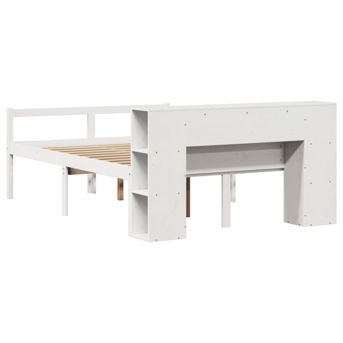 Letto Libreria senza Materasso Bianco 140x200 cm Legno di Pino 3321970