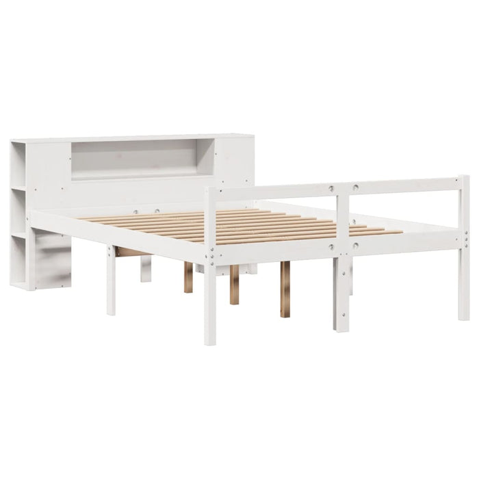 Letto Libreria senza Materasso Bianco 160x200 cm Legno di Pino 3321974
