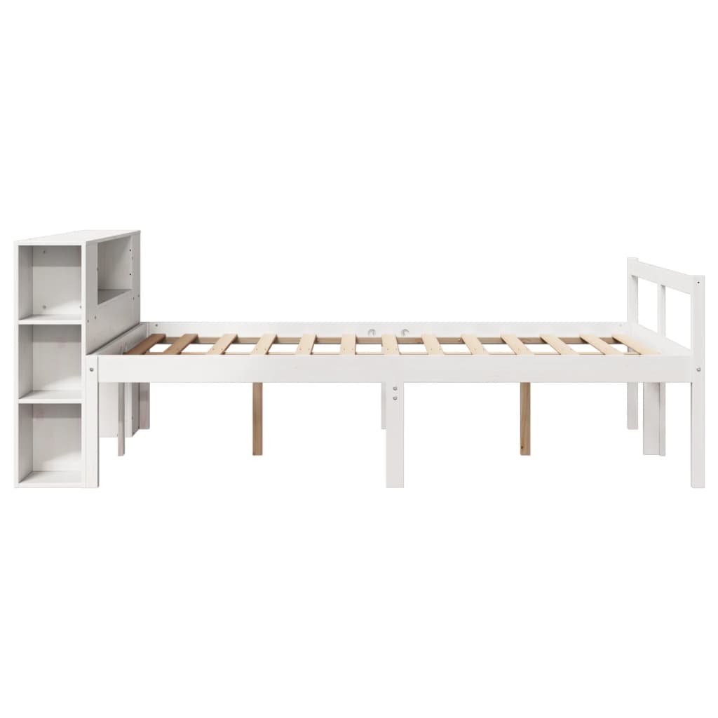 Letto Libreria senza Materasso Bianco 160x200 cm Legno di Pino 3321974