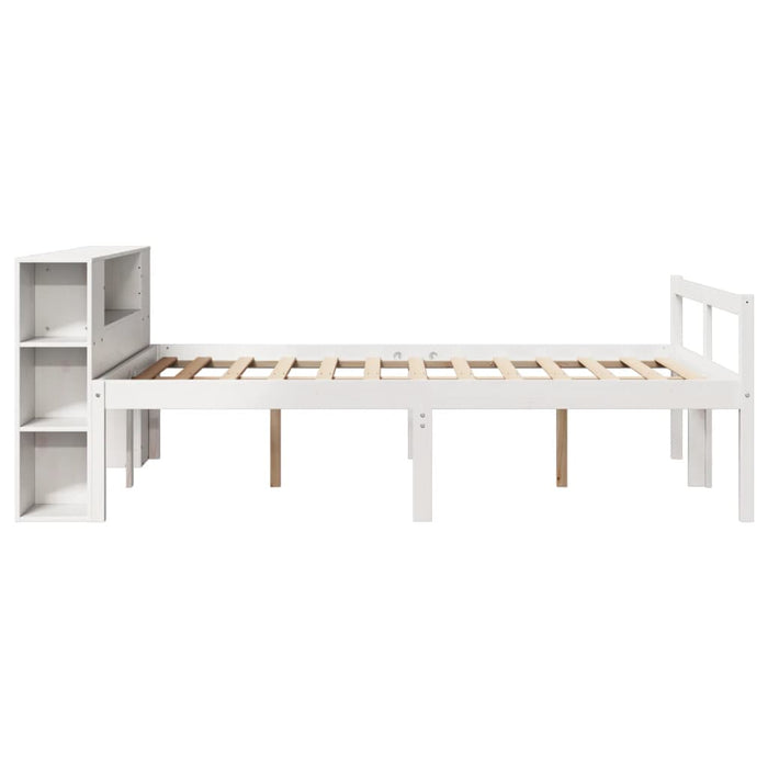 Letto Libreria senza Materasso Bianco 160x200 cm Legno di Pino 3321974