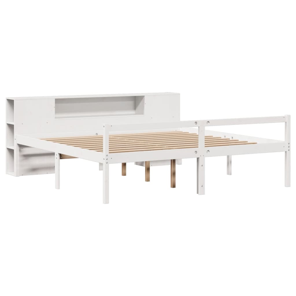 vidaXL Letto Libreria senza Materasso Bianco 200x200 cm Legno di Pino