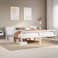 vidaXL Letto Libreria senza Materasso Bianco 200x200 cm Legno di Pino