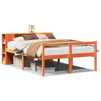 vidaXL Letto Libreria senza Materasso Marrone Cera 140x200 cm Legno