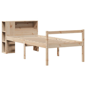 vidaXL Giroletto con Libreria senza Materasso 75x190 cm in Legno Pino