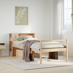 Letto Libreria senza Materasso 90x190 cm Legno Massello Pino 3321990