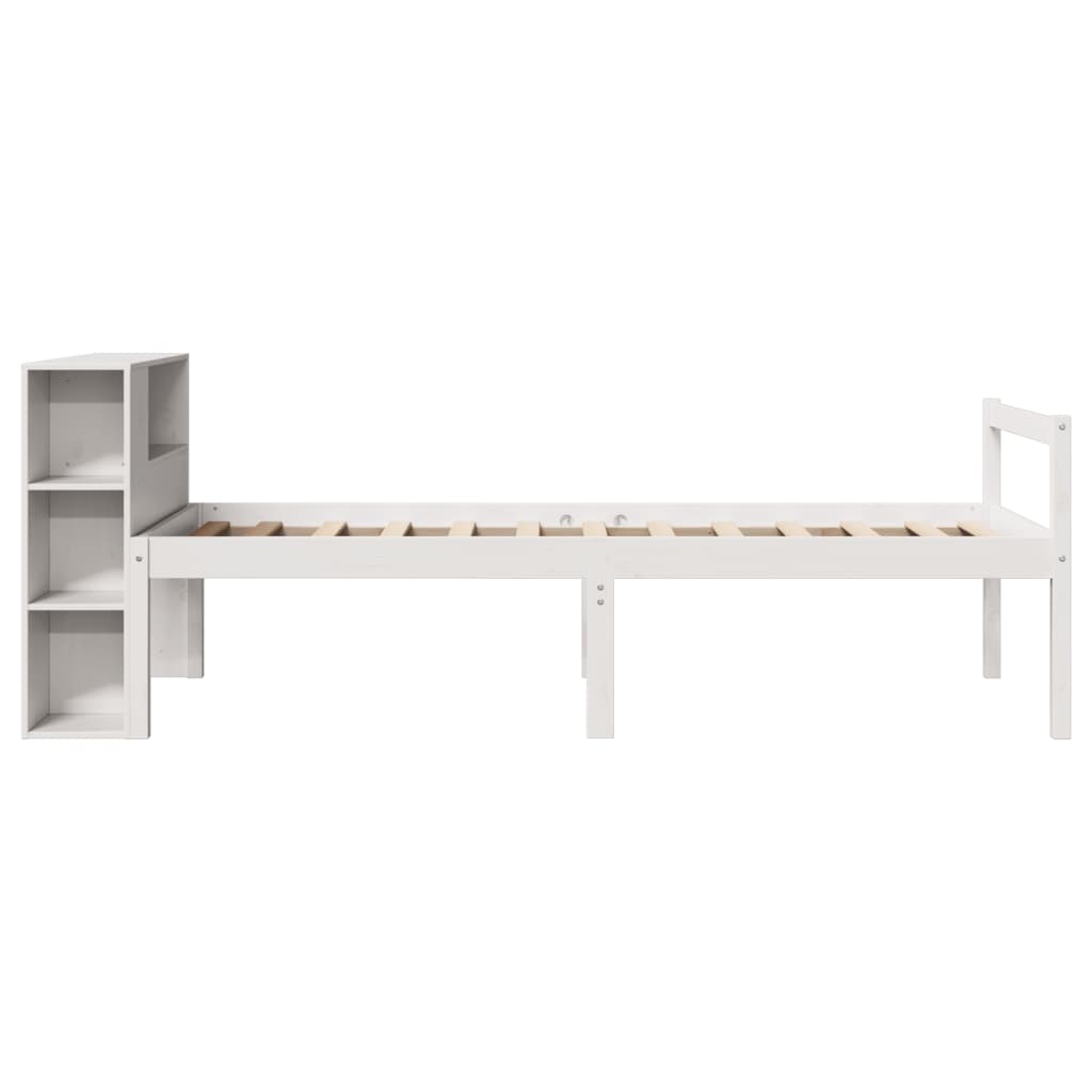 Letto Libreria senza Materasso Bianco 90x190 cm Massello Pino 3321991