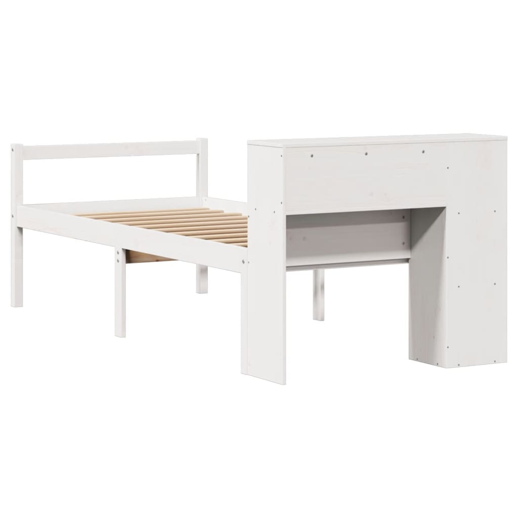 Letto Libreria senza Materasso Bianco 90x190 cm Massello Pino 3321991