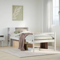 vidaXL Letto Libreria senza Materasso Bianco 90x190 cm Massello Pino