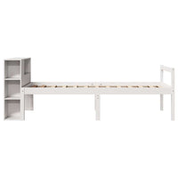 Letto Libreria senza Materasso Bianca 90x200 cm Legno di Pino 3321993