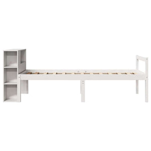 Letto Libreria senza Materasso Bianca 90x200 cm Legno di Pino 3321993