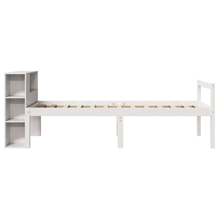Letto Libreria senza Materasso Bianca 90x200 cm Legno di Pino 3321993