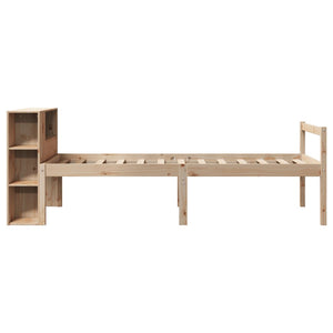 Letto Libreria senza Materasso-Struttura Letto con contenitore 100x200 cm in Legno di Pino 412602