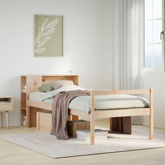 Letto Libreria senza Materasso-Struttura Letto con contenitore 100x200 cm in Legno di Pino 412602