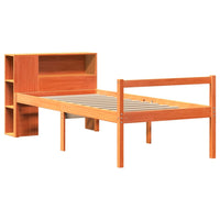 vidaXL Letto Libreria senza Materasso Marrone Cera 75x190 cm Legno