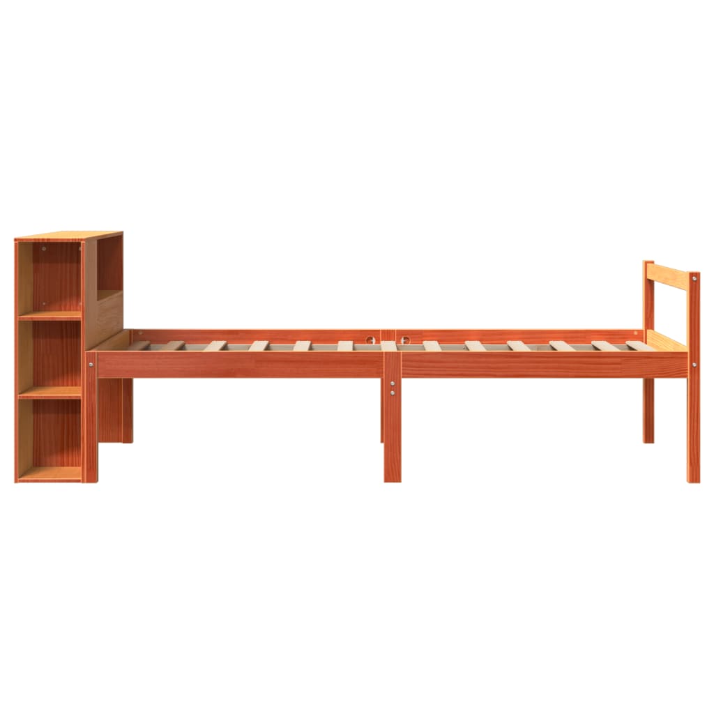 Letto Libreria senza Materasso Marrone Cera 75x190 cm Legno 3321996
