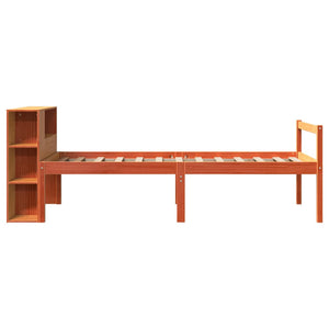 vidaXL Letto Libreria senza Materasso Marrone Cera 75x190 cm Legno