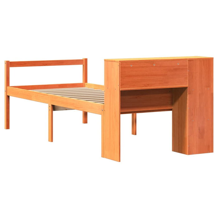 Letto Libreria senza Materasso Marrone Cera 75x190 cm Legno 3321996
