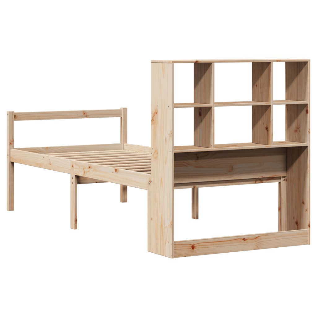 Letto Libreria senza Materasso 90x190 cm Legno Massello Pino 3322002