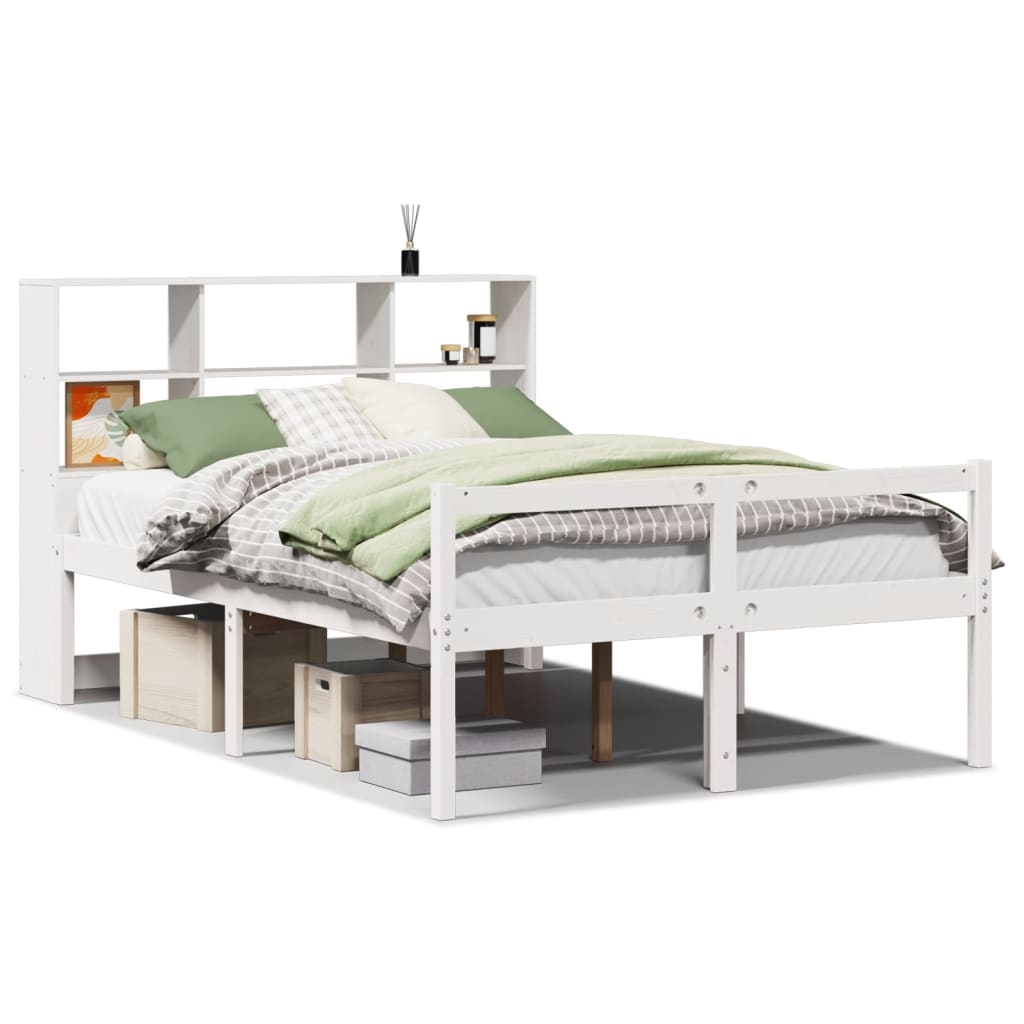 vidaXL Letto Libreria senza Materasso Bianco 120x190 cm Legno di Pino
