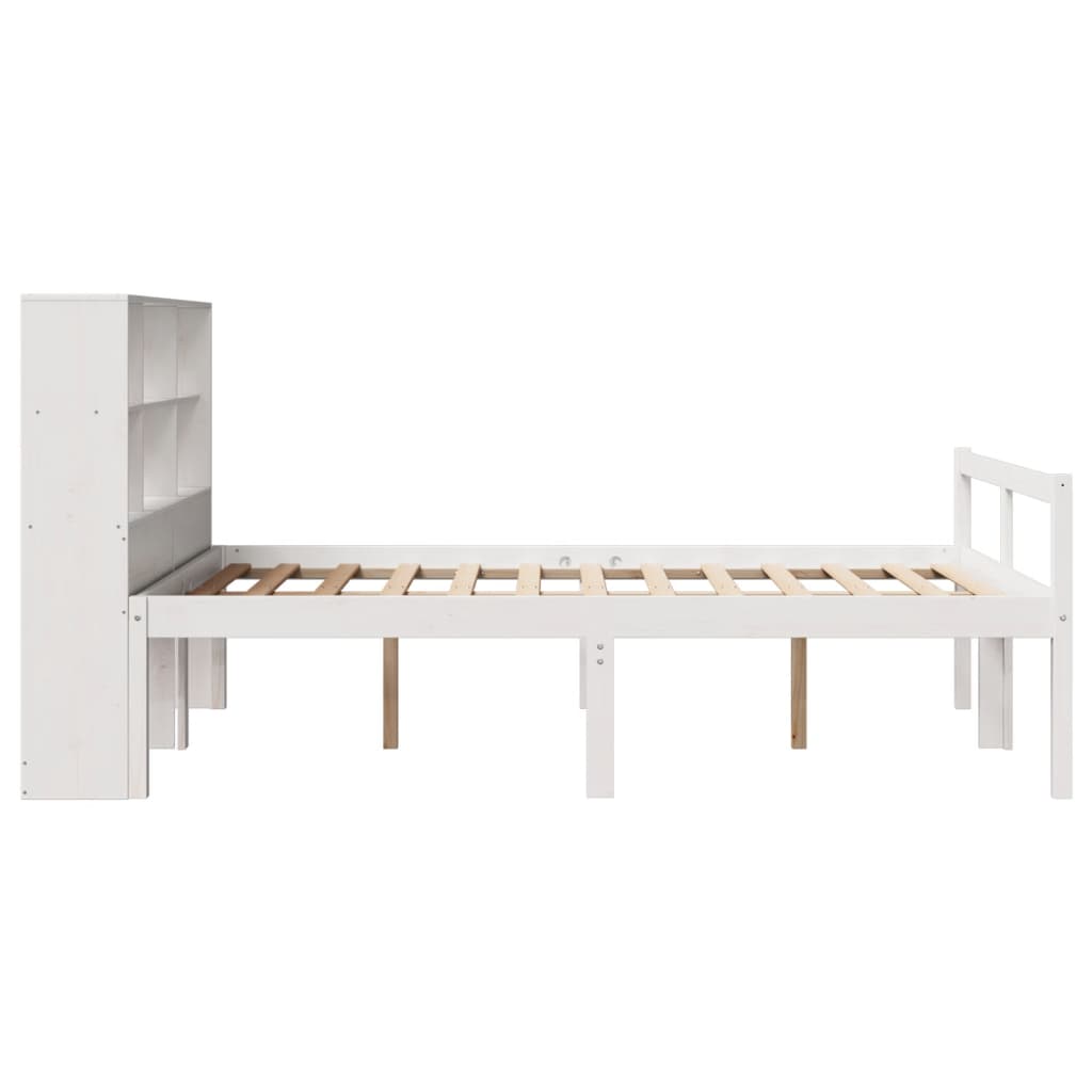 Letto Libreria senza Materasso Bianco 120x200 cm Legno di Pino 3322015