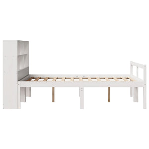 Letto Libreria senza Materasso Bianco 120x200 cm Legno di Pino 3322015