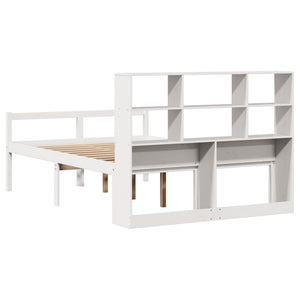 Letto Libreria senza Materasso Bianco 120x200 cm Legno di Pino 3322015