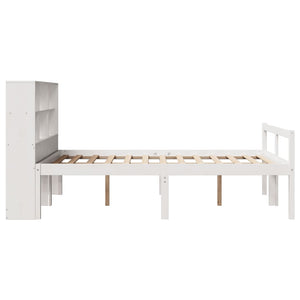 Letto Libreria senza Materasso Bianco 140x200 cm Legno di Pino 3322017