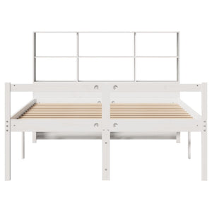Letto Libreria senza Materasso Bianco 160x200 cm Legno di Pino 3322021