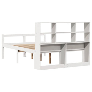 Letto Libreria senza Materasso Bianco 160x200 cm Legno di Pino 3322021