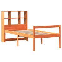 vidaXL Letto Libreria senza Materasso Marrone Cera 75x190 cm Legno