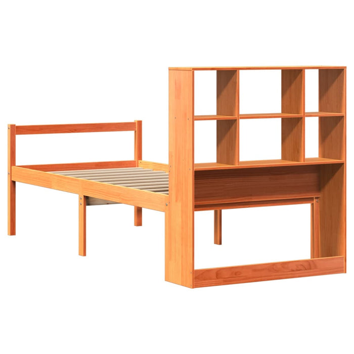 Letto Libreria senza Materasso Marrone Cera 75x190 cm Legno 3322026