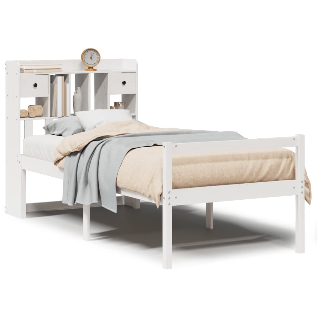 Letto con Libreria senza Materasso 75x190 cm in Legno Pino 3322040