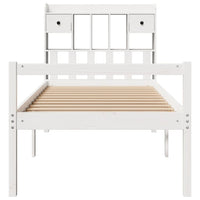 Letto Libreria senza Materasso Bianco 90x190 cm Massello Pino 3322042